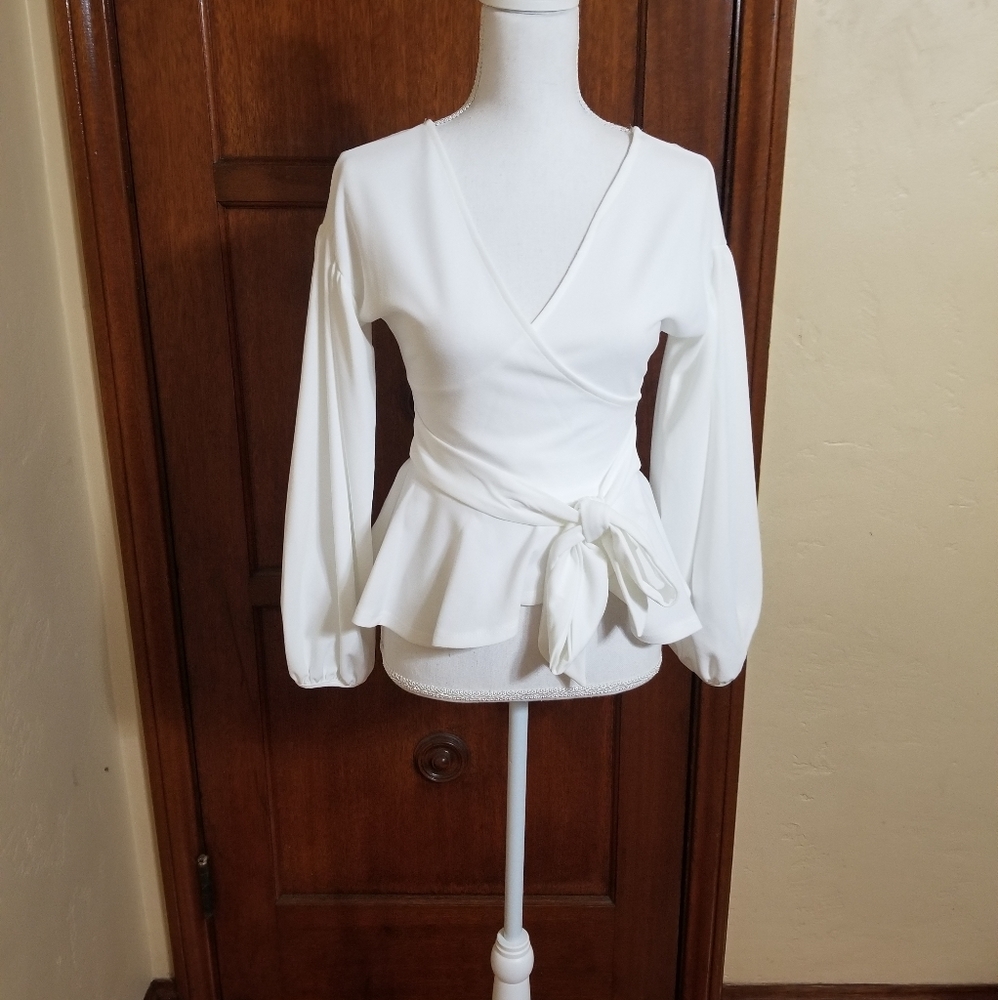 Wrap Tie Blouse - Picture 2 of 3